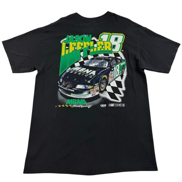 Vintage Jason Leffler #18 Nascar Racing Motorsports Black Shirt Size Large - Picture 1 of 7